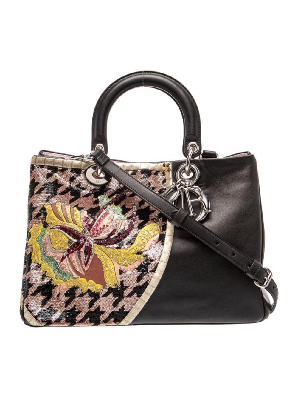 Christian Dior Raf Simons Embroidered Leather Lady Dior Bag